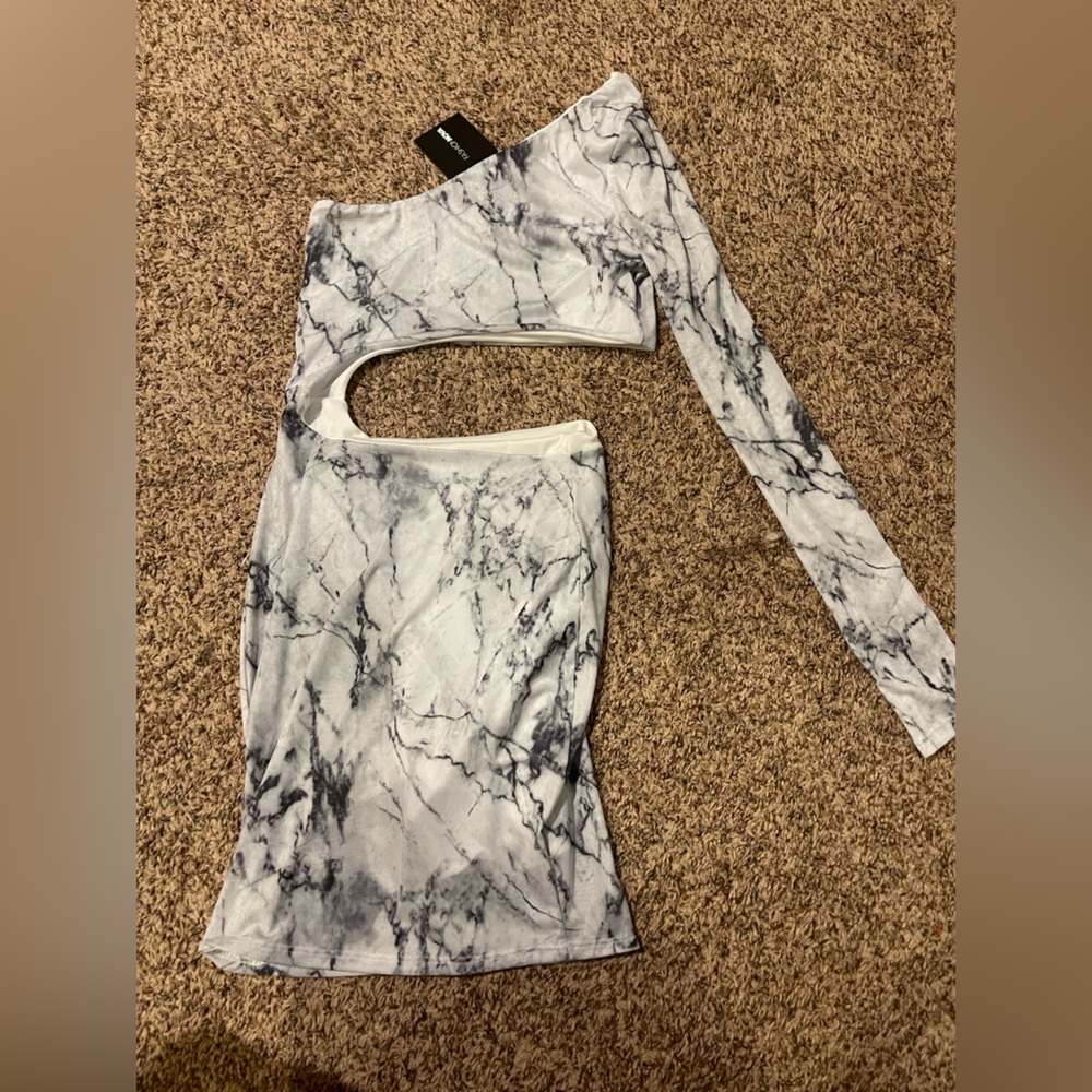 Fashion Nova marble pattern dress size small